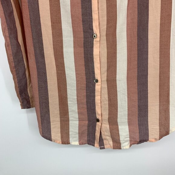 Madewell Top Courier Back Button Shirt Munson Stripe Oversized - Picture 12 of 12